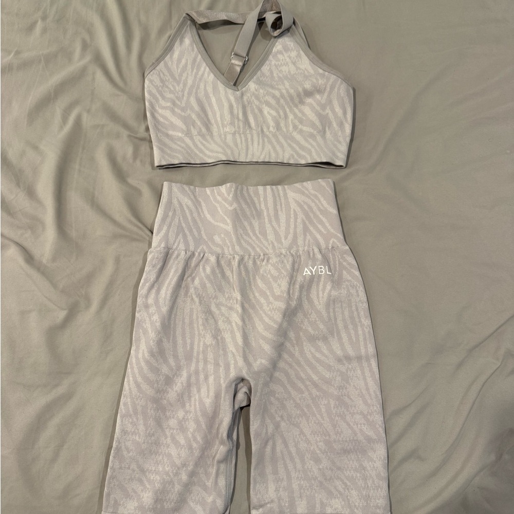 AYBL Light Gray Zebra Activewear Set